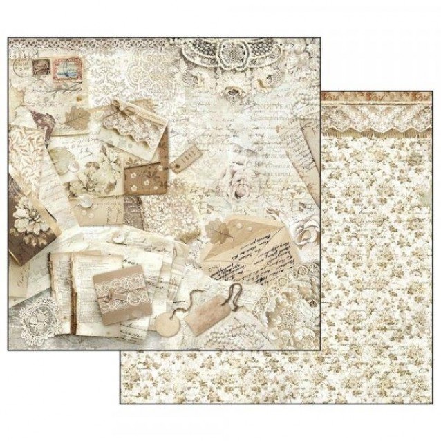 Stamperia Χαρτί Scrapbooking 30,5x30,5cm Διπλής Όψης Old Lace Cards and Laces