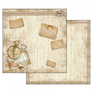 Stamperia Χαρτί Scrapbooking 30,5x30,5cm Διπλής Όψης Sea Land Compass