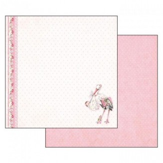 Stamperia Χαρτί Scrapbooking 30,5x30,5cm Διπλής Όψης Baby Girl Stork
