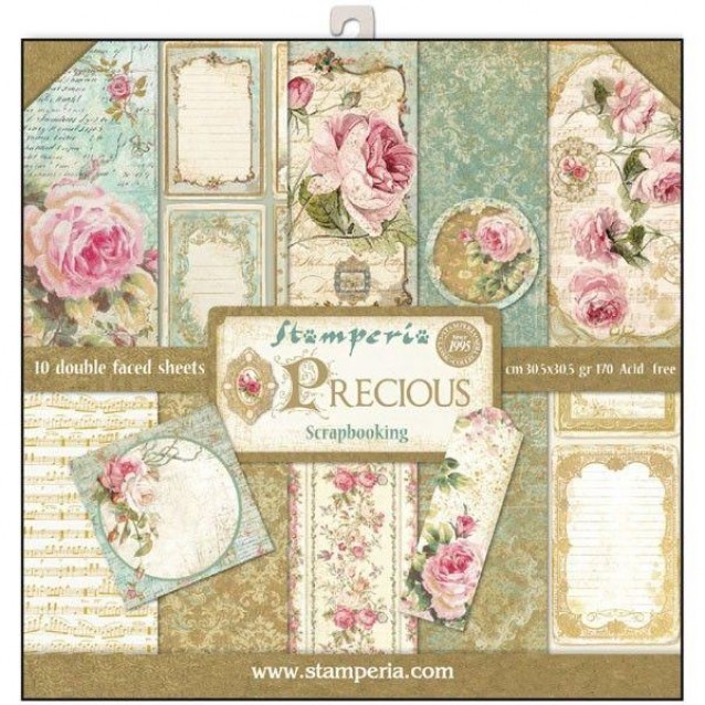 Stamperia 10 Χαρτιά Scrapbooking 30,5x30,5cm Διπλής Όψης Precious Gift