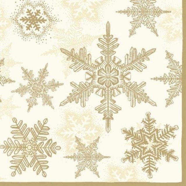 Ambiente 20 Χαρτοπετσέτες 33x33cm 3φύλλες Snow Crystals Gold FSC