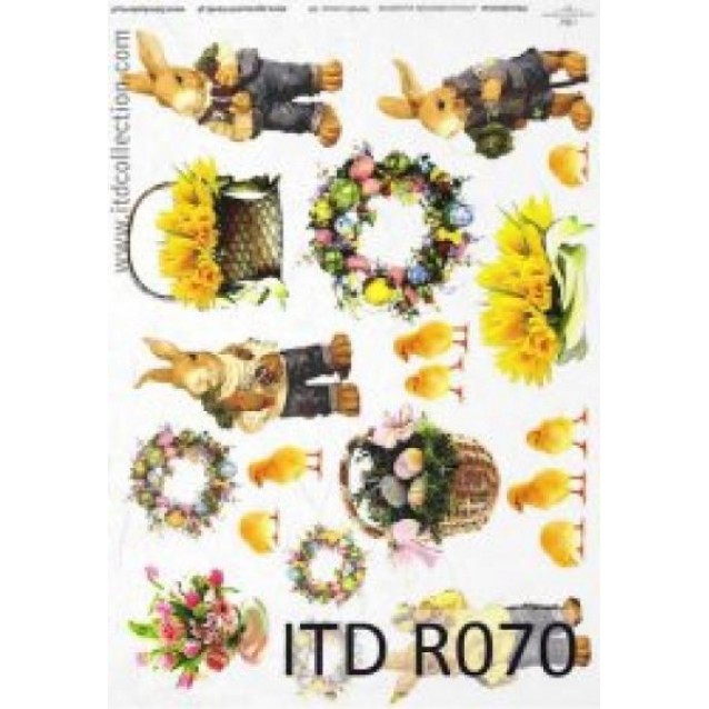  Itd. Collection Ριζόχαρτο Decoupage A4 (21x29,7cm) Easter With Bunnies And Chickens