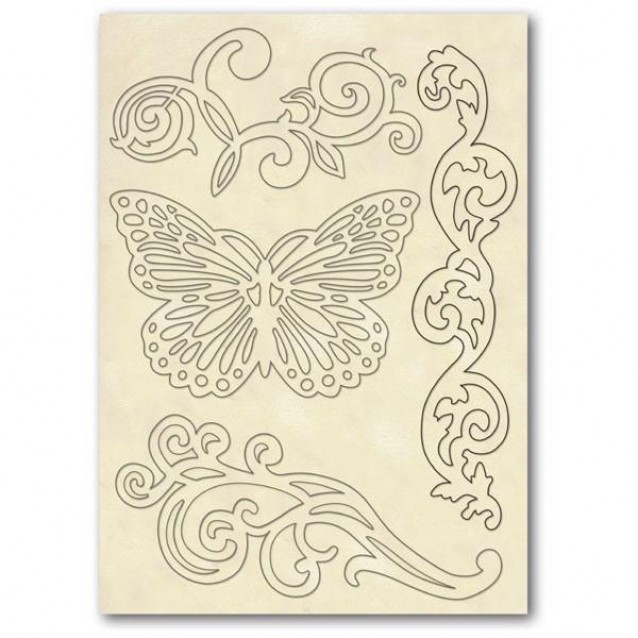 Stamperia Ξύλινο Σχήμα A5 (14,8Χ21cm) Πεταλούδες & Μπορντούρες