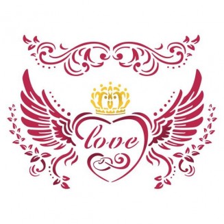 Stamperia Stencil D 20x15cm Love/Φτερά
