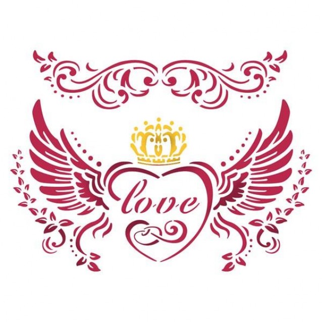Stamperia Stencil D 20x15cm Love/Φτερά