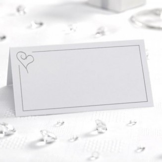 Neviti 50 Καρτάκια Θέσεων Contemporary Heart Ασημί