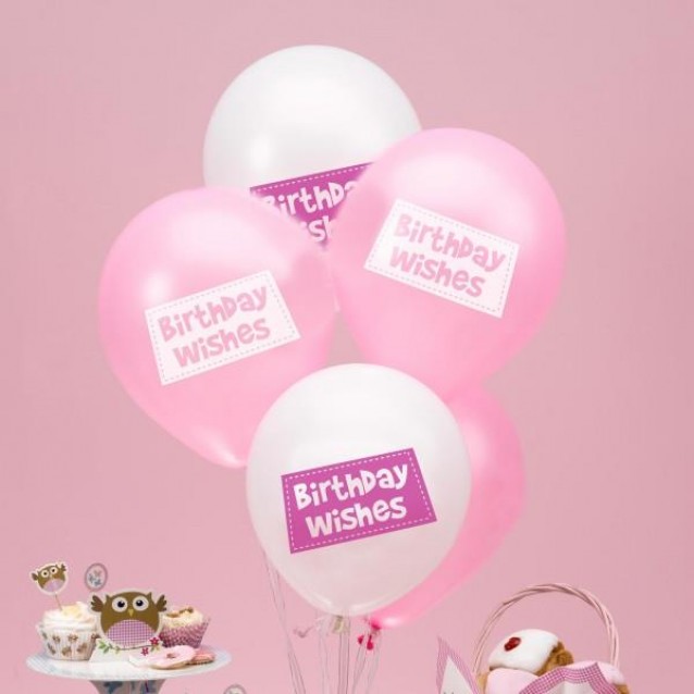 Neviti 8 Μπαλόνια Little Owls Ροζ