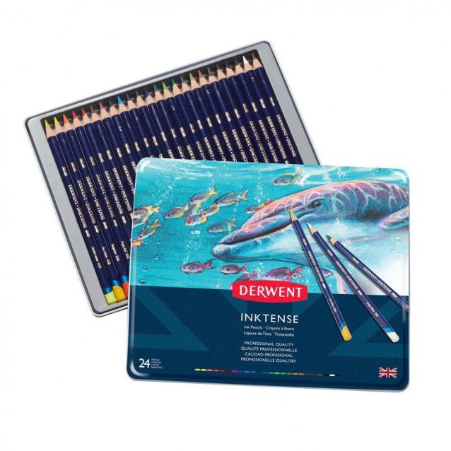 Derwent Μεταλλική Κασετίνα με 24 Μολύβια Inktense
