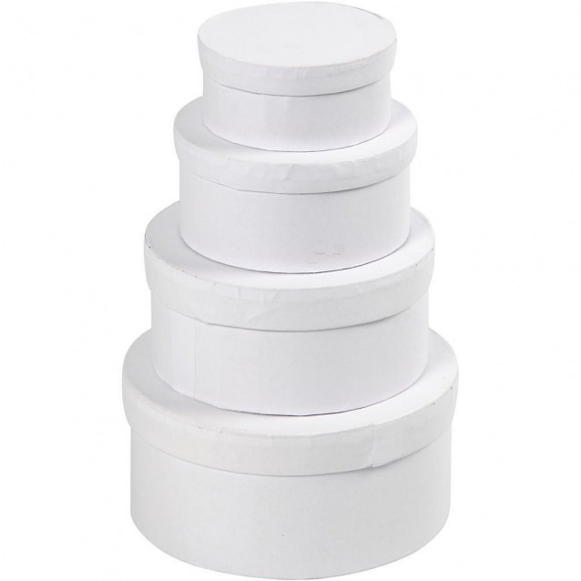 Λευκό Στρογγυλό Κουτί 9cm