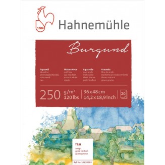 Hahnemuhle Μπλοκ Ακουαρέλας Burgund 20 φύλλων 36x48cm 250gr Rough