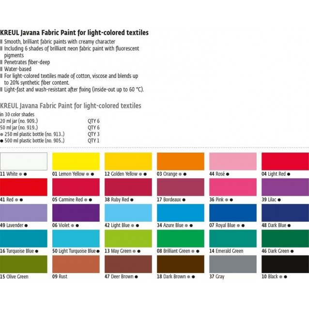 Kreul 50ml Javana Ανοιχτόχρωμο Ύφασμα Fluorescent Rose