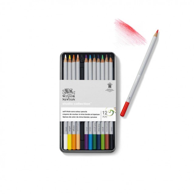 Winsor & Newton Μεταλλική Κασετίνα με 12 Χρωματιστά Μολύβια Studio Collection