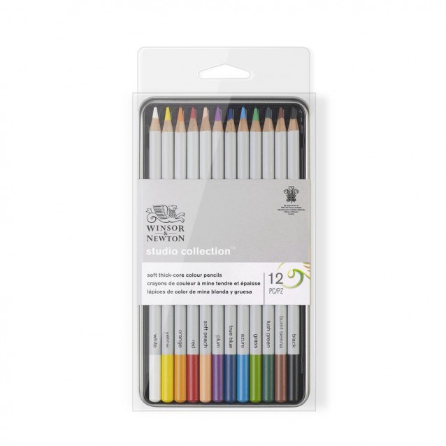 Winsor & Newton Μεταλλική Κασετίνα με 12 Χρωματιστά Μολύβια Studio Collection