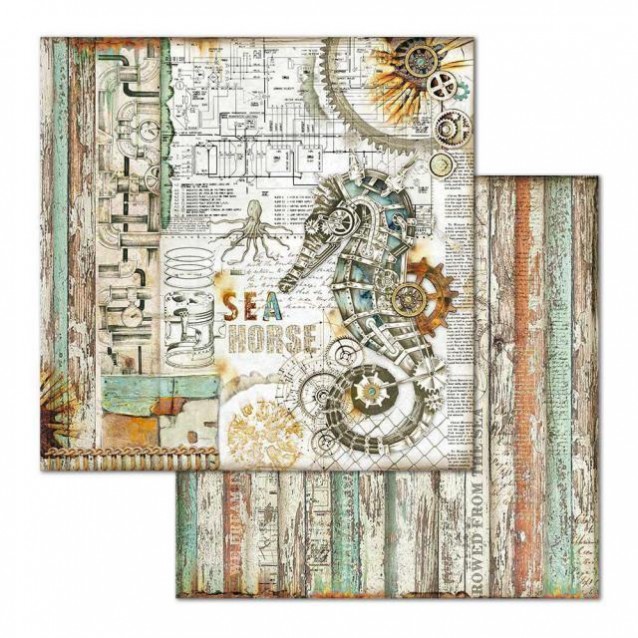 Stamperia Χαρτί Scrapbooking 30,5x30,5cm Διπλής Όψης Seahorse
