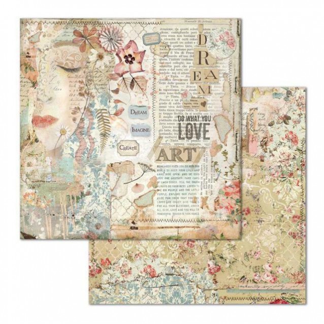 Stamperia Χαρτί Scrapbooking 30,5x30,5cm Διπλής Όψης Love Art Face