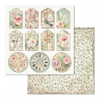 Stamperia Χαρτί Scrapbooking 30,5x30,5cm Διπλής Όψης Tag House of Roses