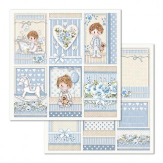 Stamperia Χαρτί Scrapbooking 30,5x30,5cm Διπλής Όψης Little Boy Frames