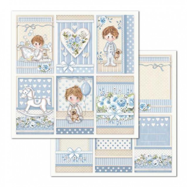 Stamperia Χαρτί Scrapbooking 30,5x30,5cm Διπλής Όψης Little Boy Frames