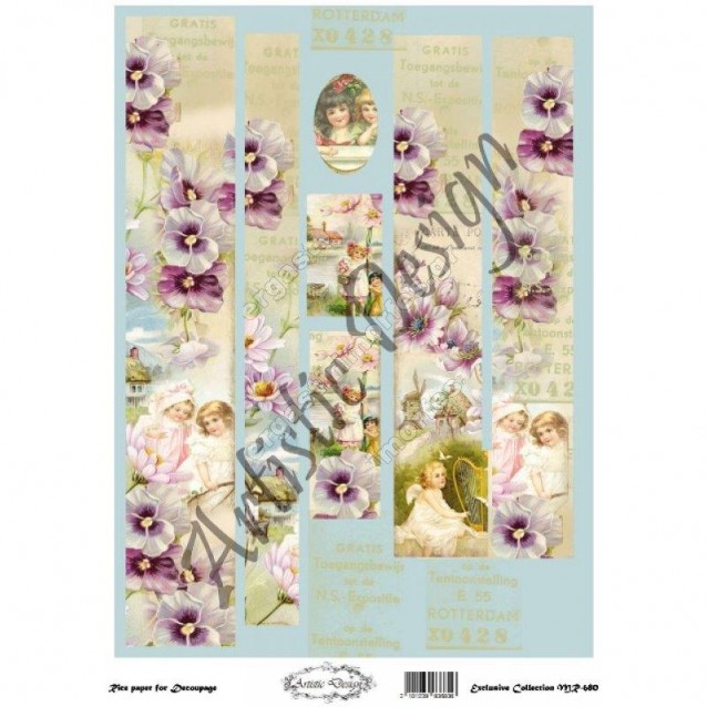 Artistic Design Ριζόχαρτο Decoupage Λαμπάδας 30x40cm MR-680