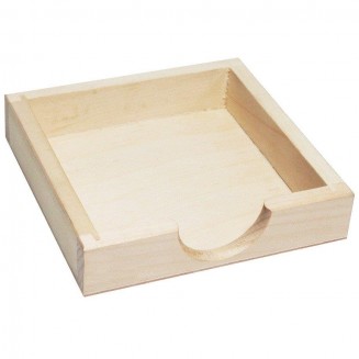 Ξύλινη Τετράγωνη Θήκη Χαρτιών 12X12X2,5cm