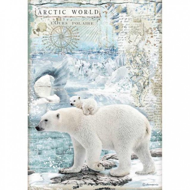 Stamperia Ριζόχαρτο Decoupage A4 (21x29,7cm) World Polar Bears