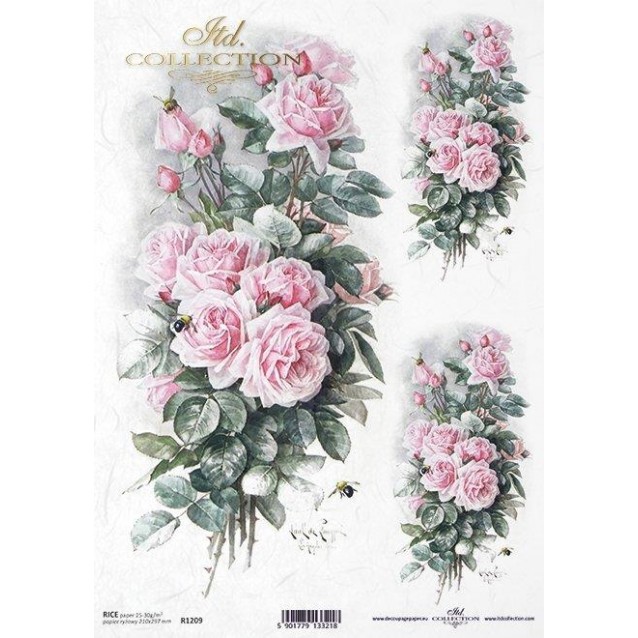 Itd. Collection Ριζόχαρτο Decoupage A4 (21x29,7cm) Pink Roses I