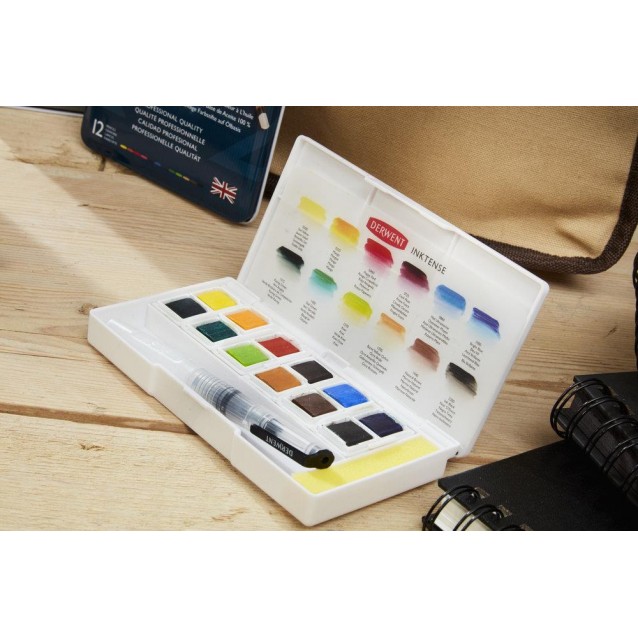 Derwent Travel Set με 12 Ταμπλέτες Inktense #01