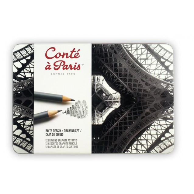 Conte a Paris Μεταλλική Κασετίνα με 12 Μολύβια Drawing