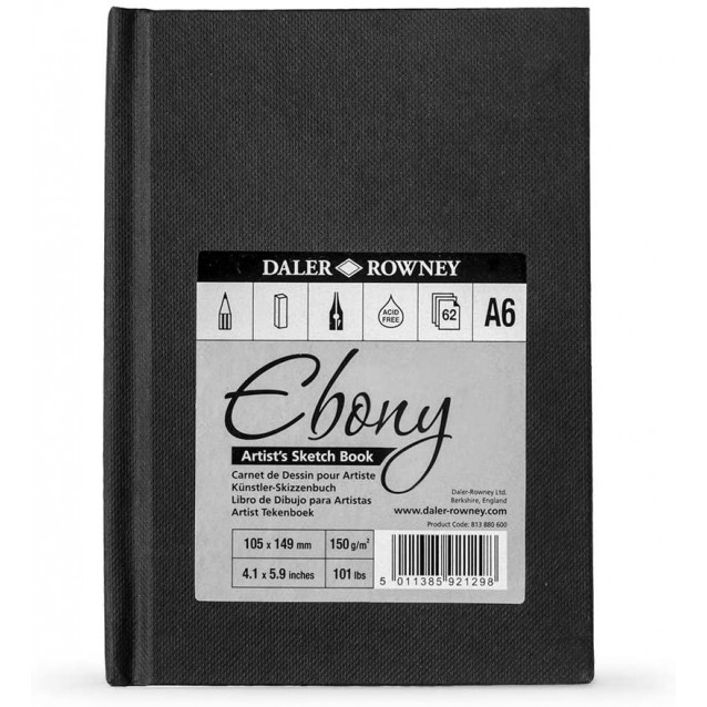 Daler Rowney Σκληρόδετο Artists Sketchbook Ebony 62Φ A6 (10,5x14,8cm) 150gr