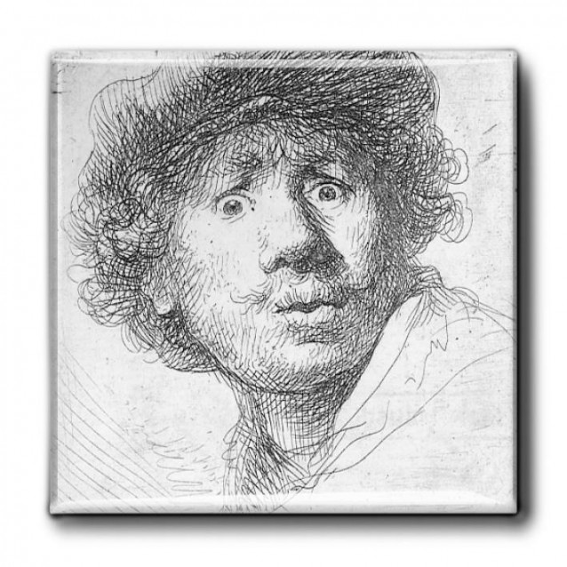 Μαγνητάκι Ψυγείου 6x6cm Rembrandt SelfPortrait