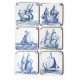 6 Σουβέρ 10,5x10,5x0,4cm Delft Blue Tiles