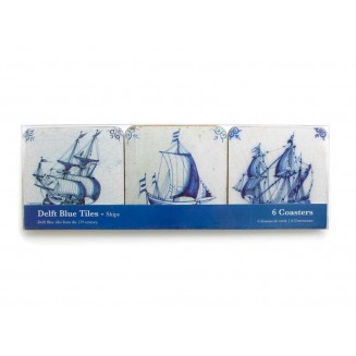 6 Coasters 10,5x10,5cm Delft Blue Tiles