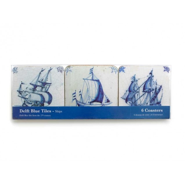 6 Σουβέρ 10,5x10,5x0,4cm Delft Blue Tiles