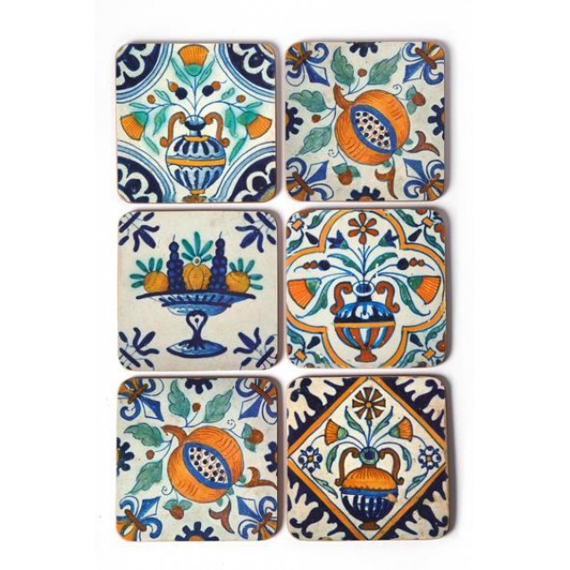 6 Σουβέρ 10,5x10,5x0,4cm Delft Polychrome Tiles
