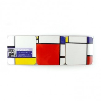 6 Coasters 10,5x10,5cm Composition, Mondrian