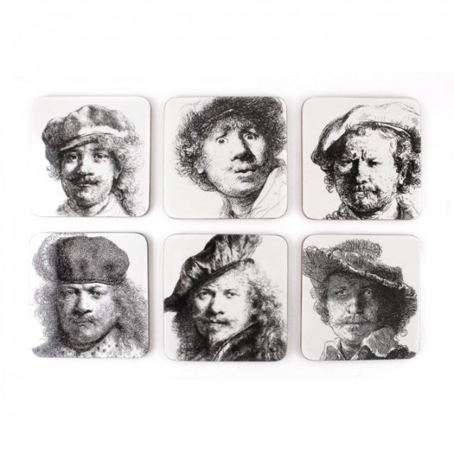 6 Σουβέρ 10,5x10,5x0,4cm Rembrandt Selfportraits