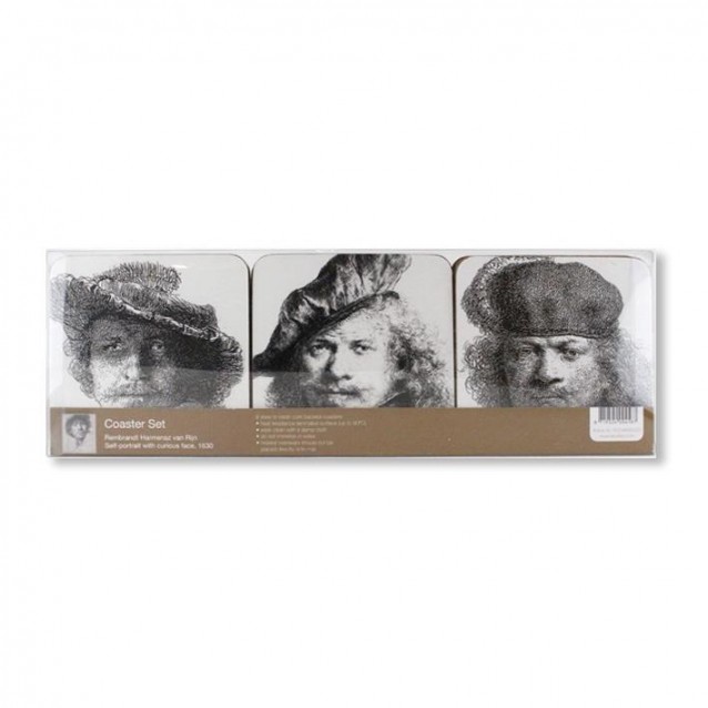 6 Σουβέρ 10,5x10,5x0,4cm Rembrandt Selfportraits
