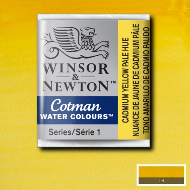 Winsor & Newton Half Pan Ακουαρέλας Cotman 119 Cadmium Yellow Pale Hue Series 1