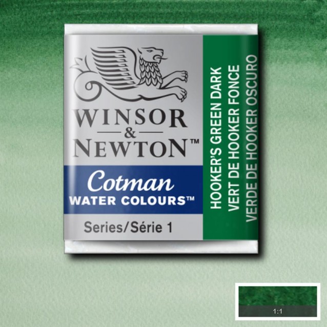 Winsor & Newton Half Pan Ακουαρέλας Cotman 312 Hookers Green Dark Series 1