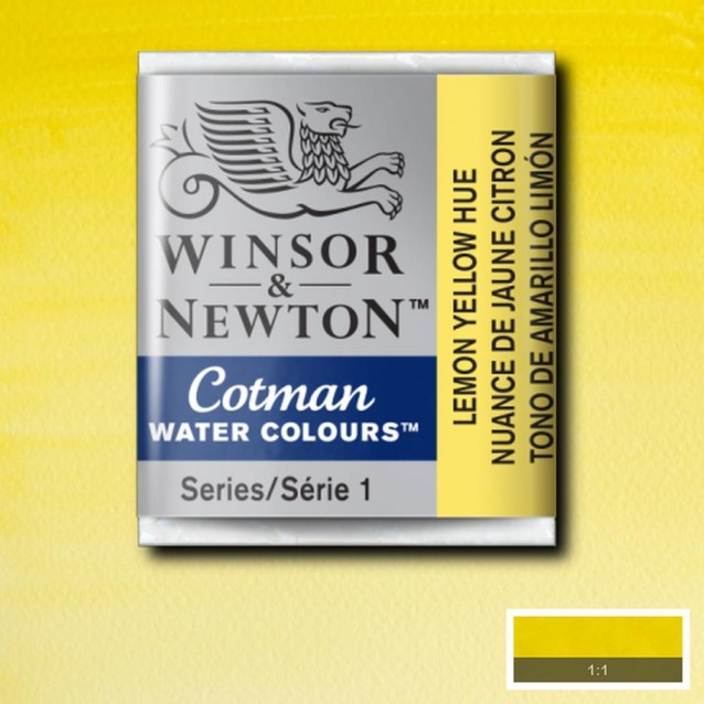Winsor & Newton Half Pan Ακουαρέλας Cotman 346 Lemon Yellow Hue Series 1