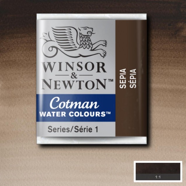 Winsor & Newton Half Pan Ακουαρέλας Cotman 609 Sepia Series 1