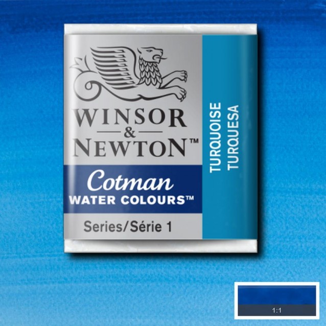 Winsor & Newton Half Pan Cotman 654 Turquoise