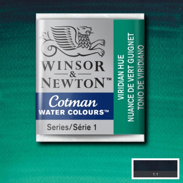 Winsor & Newton Half Pan Ακουαρέλας Cotman 696 Viridian Hue Series 1