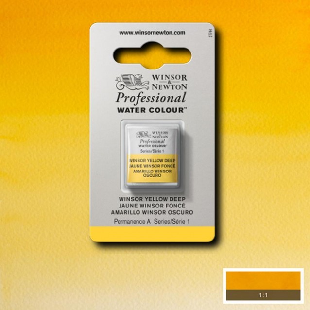 Winsor & Newton Half Pan Ακουαρέλας Professional 731 Winsor Yellow Deep Series 1