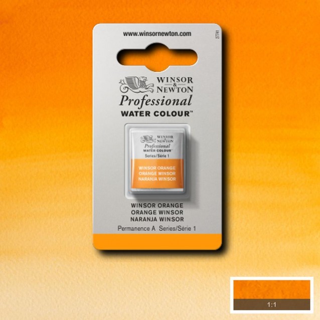 Winsor & Newton Half Pan Ακουαρέλας Professional 724 Winsor Orange Series 1