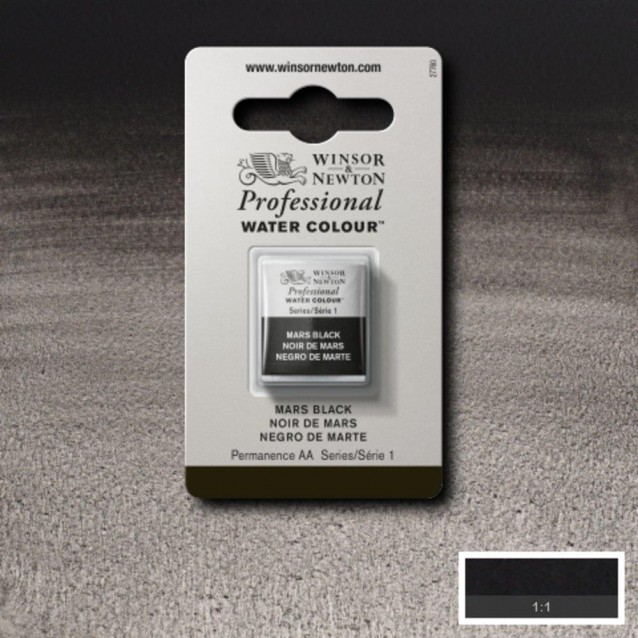 Winsor & Newton Half Pan Ακουαρέλας Professional 386 Mars Black Series 1