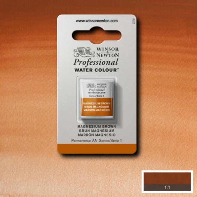 Winsor & Newton Half Pan Ακουαρέλας Professional 381 Magnesium Brown Series 1