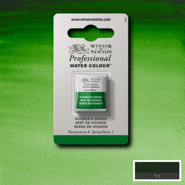 Winsor & Newton Half Pan Ακουαρέλας Professional 311 Hookers Green Series 1