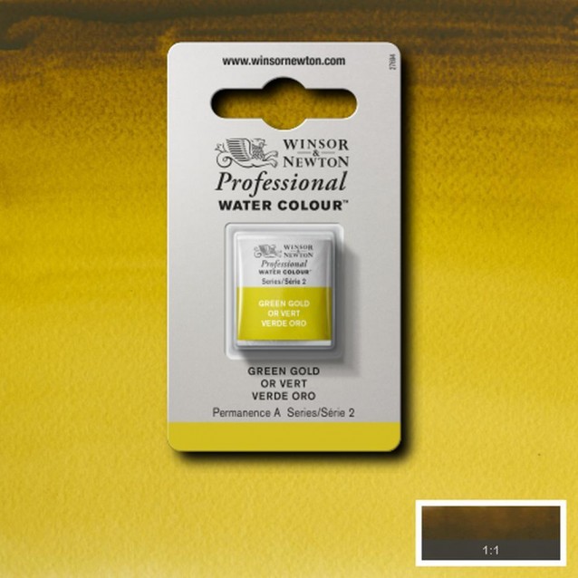 Winsor & Newton Half Pan Ακουαρέλας Professional 294 Green Gold Series 2