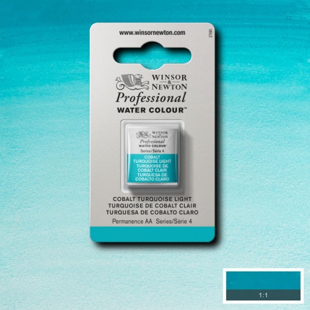 Winsor & Newton Half Pan Ακουαρέλας Professional 191 Cobalt Turquoise Light Series 4